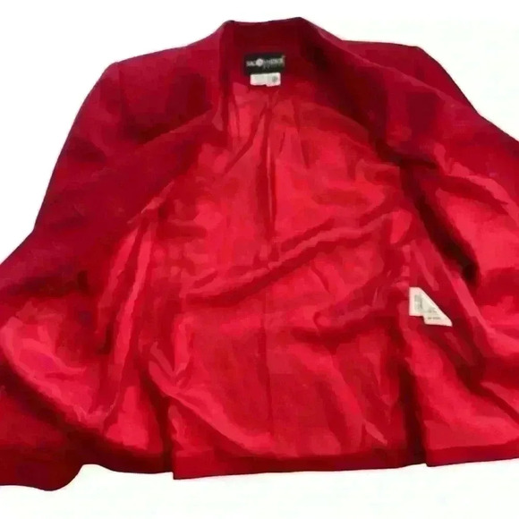 Vintage Sag Harbor 100% Wool Blazer Size 8P Red Career Interview Classic Work - Picture 5 of 10